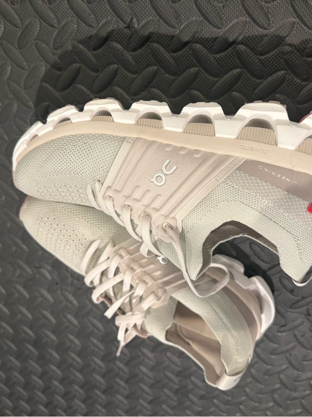 On Running Cloudswift Women's Athletic Shoes in Pale Beige and White - Picture 3 of 8